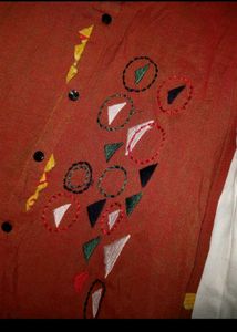 Stylish Rust Kurta with Bell Sleeves pants set