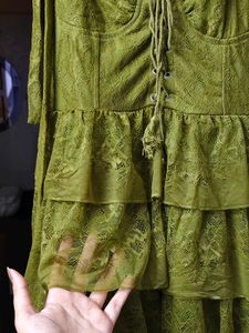 Green Tiered Mini Dress
