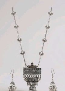 Oxidised Silver Necklace & Earring Set