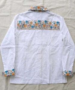 white long sleeve button up shirt