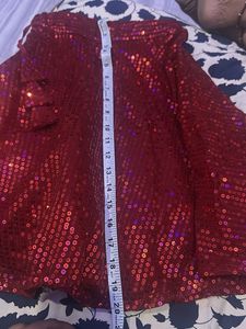 Sparkling Red Sequin Lehenga Set For Kids
