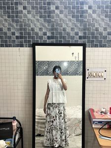Floral Print Tiered Maxi Skirt