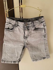 Unisex  Grey Denim Shorts