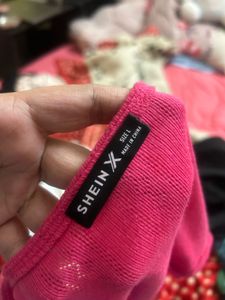 Hot Pink Cropped Long Sleeve Top