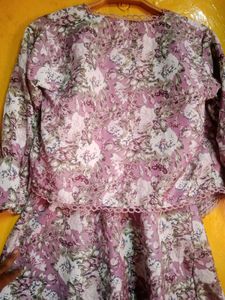 Girls Floral Print Dress with Jacket