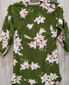 Green Floral Print Kurti
