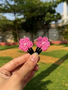 Cute Crochet Hair Clips Set