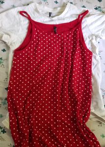 Rio Red Dress With White T-shirt ( Set )