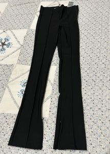 Completely New Black Flare Pants with Side Slits