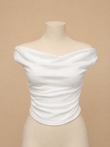 Chic Off-Shoulder Ruched White Top