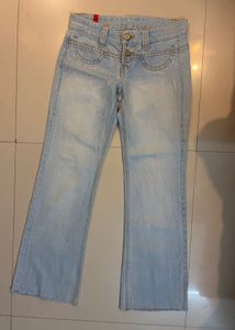 Light Wash Y2K distressed Bootcut Jeans
