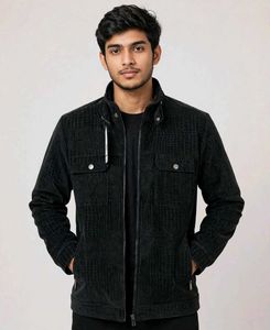 Men Black Crocodile Embossed Leather Jacket | Prem