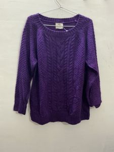 Purple Cable Knit Sweater