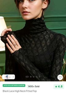 Black Lace Sheer Top