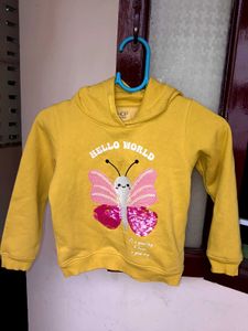 Yellow "Hello World" Butterfly Hoodie