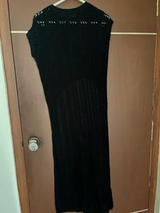 Shimmer Crochet Wool Tunic Top For Women