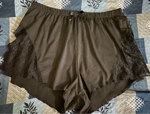 Black Lace Trim Sleep Shorts