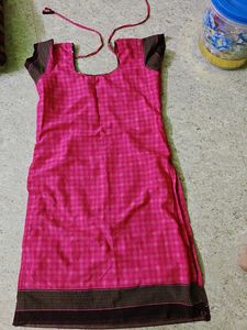 Vibrant Pink Checked Kurta