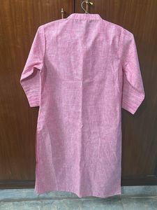 Pink Linen Kurta