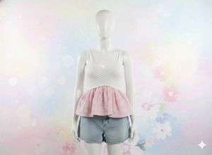 Cute Pink &amp; White Crop Top