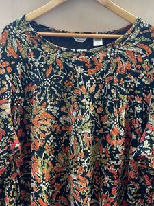 Chic Floral Print Long Sleeve Top