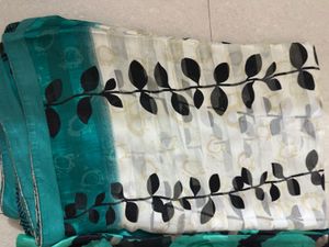 Beautiful Printed Teal Saree
