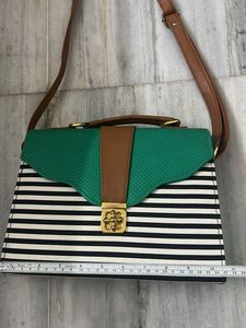 Stripes And Green Shoulder/Sling/Hand Bag