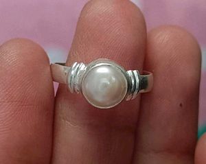 pure silver pearl ring