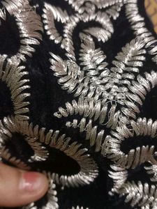 Embroidered Velvet Blouse