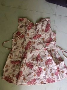 Floral Print Sleeveless Frock