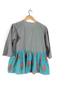 Blue Floral Printed Top(Women’s)
