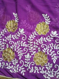 Elegant Purple &amp; Black Saree