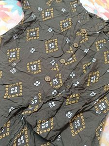Cotton Blend One Line Henna Kurti