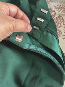 Elegant Two Tier Green Pre stitched Saree with Res