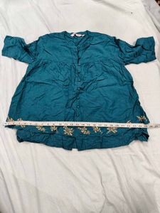 Elegant Teal Embroidered Top