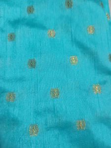 Beautiful Blue Saree with Golden Motifs