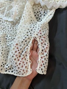Chic White Eyelet Off-Shoulder Top