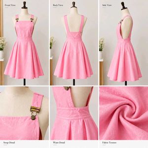 Sweet Pink Pinafore Dress Dungree