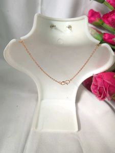 Delicate Metal Multicolour Necklace &amp; Eyerring Set