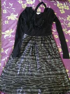 Sparkly Sequin Black Dress with Bolero