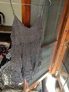 Black Floral Spaghetti Strap Mini Dress