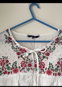 White Peplum Top