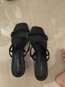 Chic Black Strappy Block Heels