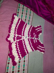 Cute Knitted Baby Dress Crochet Winter