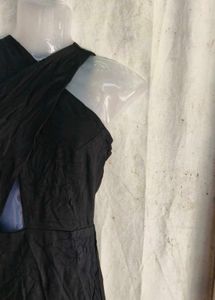 Chic Black Halter Neck Dress
