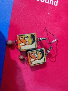 Terracotta Hand-Painted Earrings