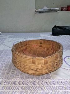 Vintage Woven Bamboo Basket