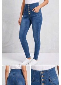 High Waisted Blue Denim Jeans