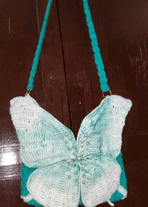 Crocheted Butterfly Crossbody Bag