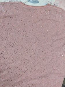 Sparkly Pink V-Neck Top